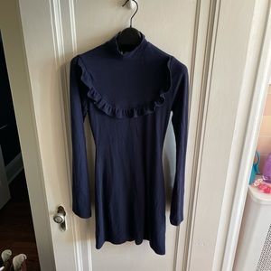 Reformation Ribbed turtleneck dress in navy